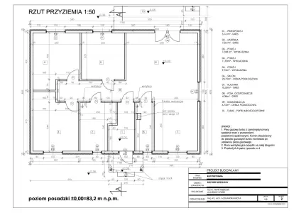 projekt techniczy - rzut przyziemia